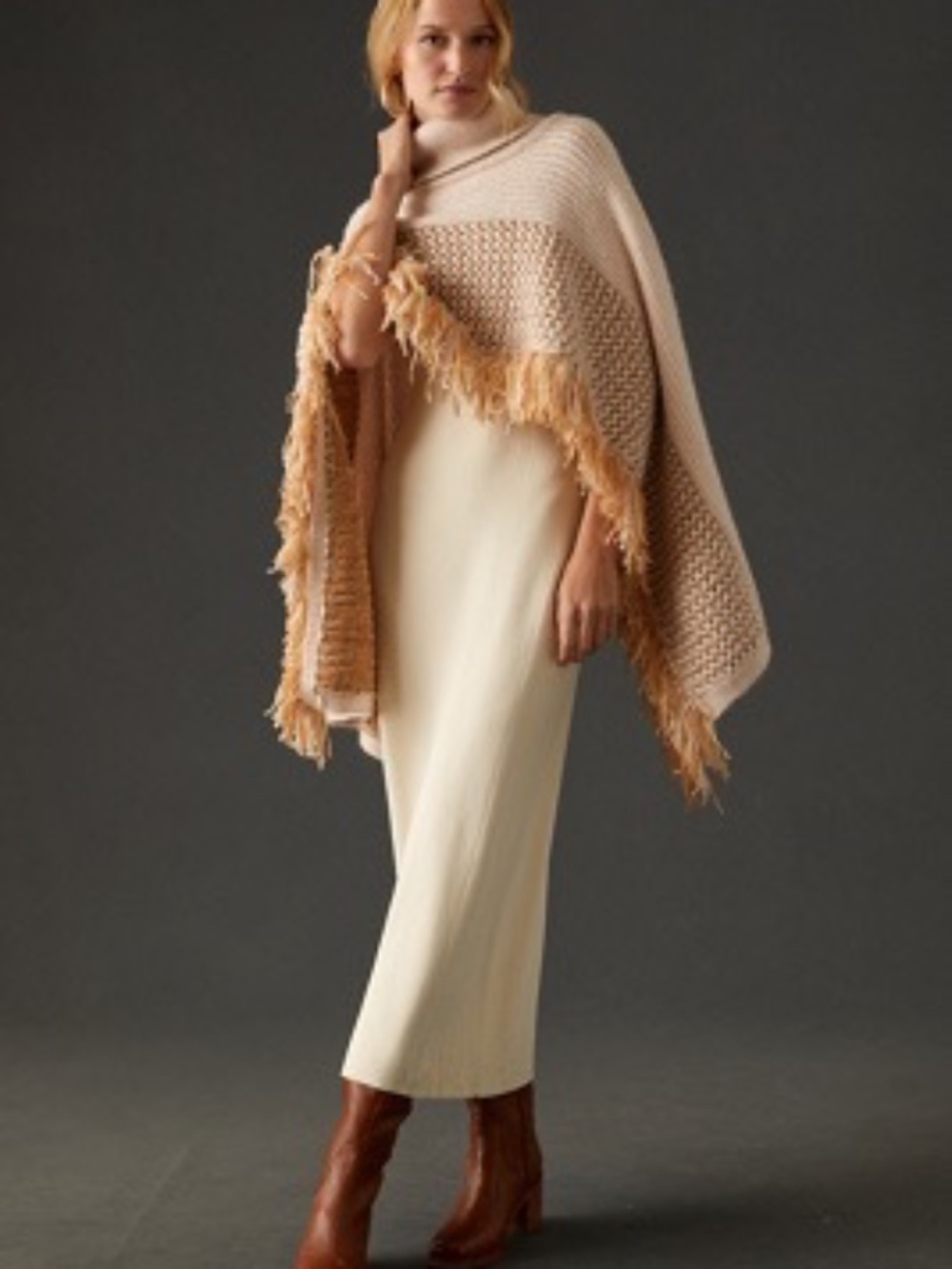 NWT Anthropologie Cropped Poncho Sweater